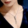 Sterling Silver Floral Necklace for Women - New Chinese Style, Elegant Clavicle Chain Pendant, Ideal Gift for Girlfriend