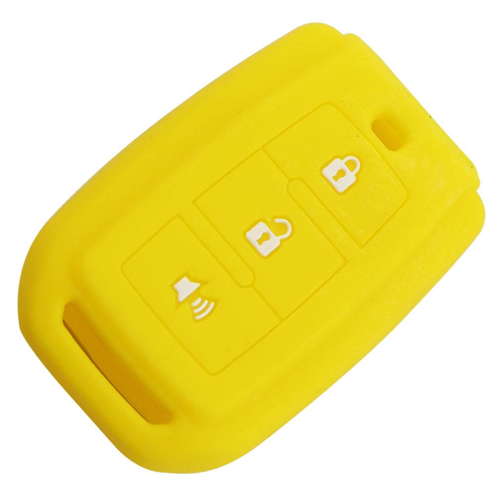 Silicone Car Key Cover Case 3 Buttons For Toyota Avanza Veloz Rush Agya Keyless Protector Keychain