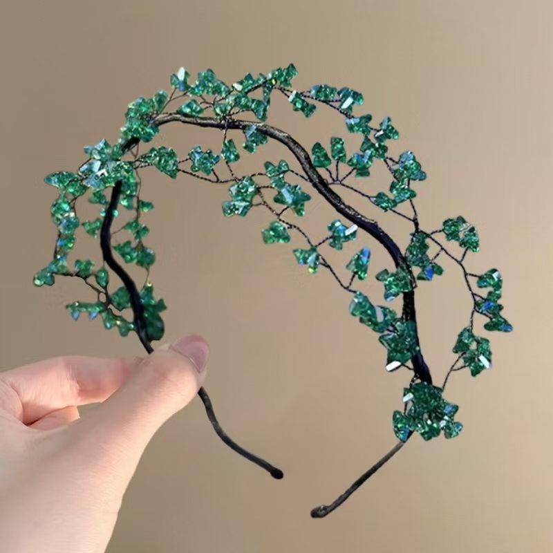 Корейский Сладкий Хрустальный Браслет для Волос Свежий Ретро Плетение Бусины Уникальные Аксессуары для Волос