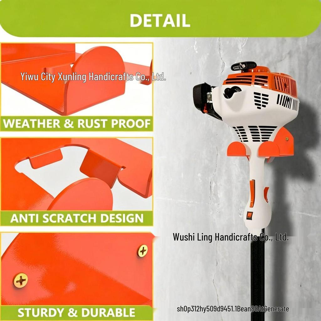 Heavy Duty Wall-Mounted Lawn Mower & Garden Tool Hook for Garage Storage