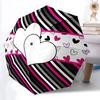 1pc Heart Print Auto-Fold Umbrella with One-Touch Open/Close - 8 Reinforced Ribs for Windproof Stability, Yy251118241