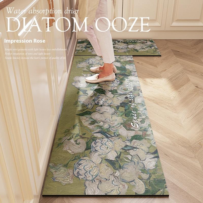 Kitchen Floor Mat Made Of Diatomaceous Earth,  Washable And Absorbent, Water And Oil Repellent Carpet