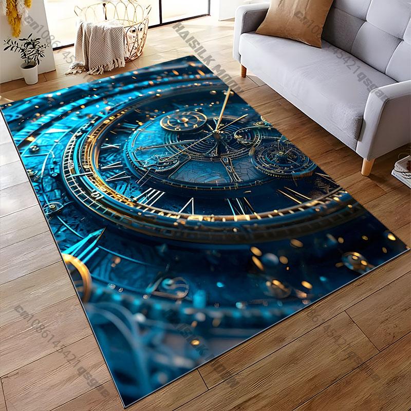 Intricate clockwork design timeless carpet Yoga living room room decor children's crawling mat doormat area rug games mat