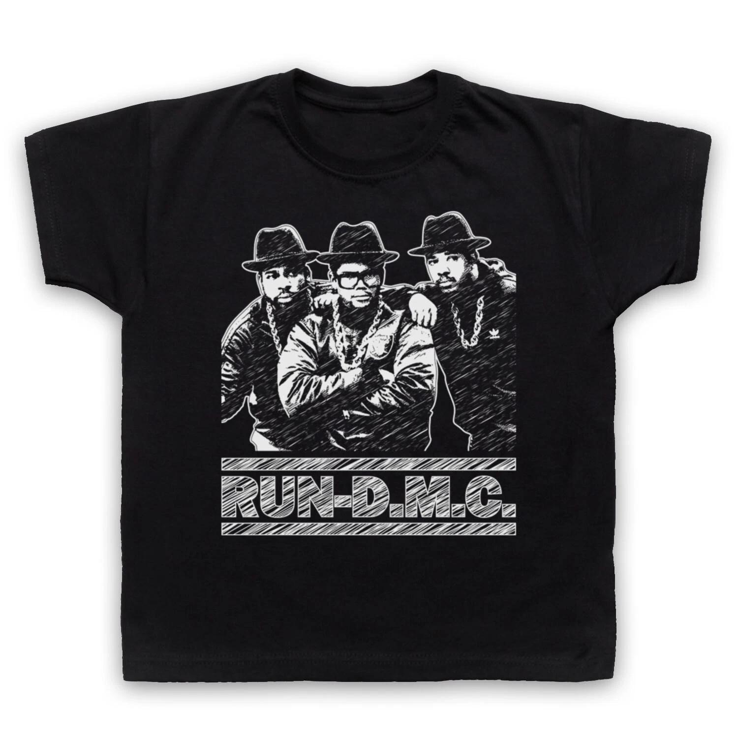 SKETCH RUN DMC НЕОФИЦИАЛЬНЫЙ RUN-D.M.C. ХИП-ХОП ТРИО ГРУППА ДЕТСКАЯ ДЕТСКИЙ Футболка 120