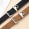 Kožený pásek z broušené kůže s kolíčkovou sponou, luxusní design, módní matný pasový pásek pro ženy
