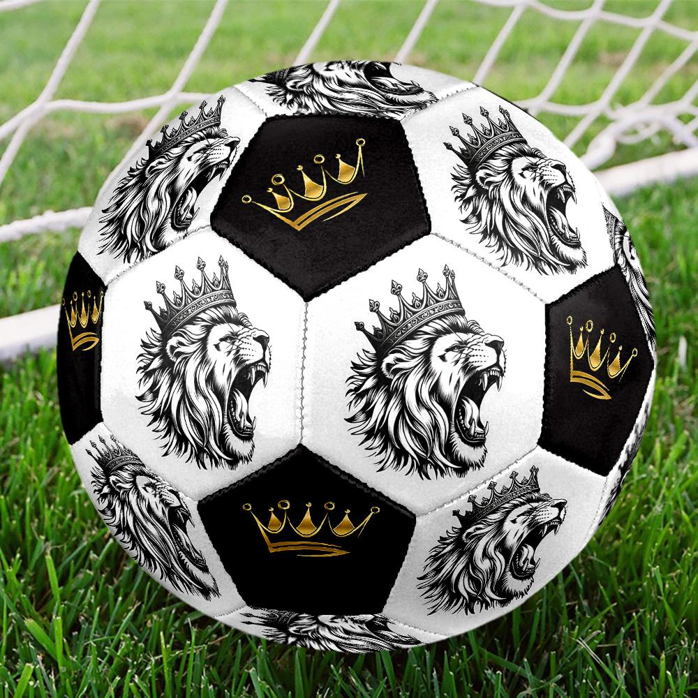 1PC Lion Majesty Golden Crown Soccer Ball Size 5 Football Machine Sewn Indoor/Outdoor Universal Football S29