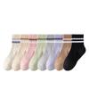 Girls' Combed Cotton Breathable White Sports Socks - Anti-Pilling, Sweat-Absorbent, Four-Season Wear