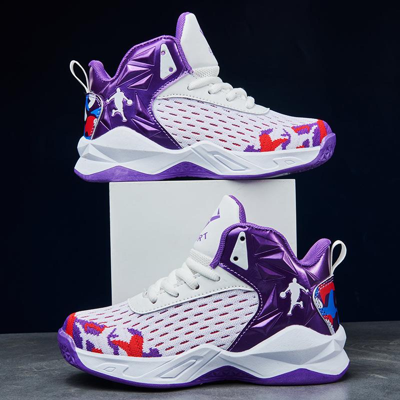 Boys mesh breathable basketball shoes Children's 2025 spring and summer new professional student sports training non-slip and wear-resistant