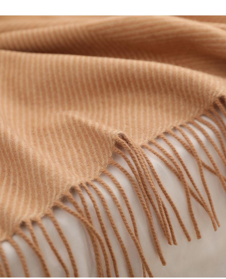 Pure Wool Tassel Shawl & Blanket - Thick, Warm, Skin-Friendly, Two-in-One Air Conditioning Blanket