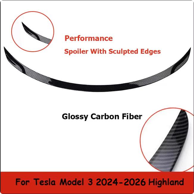 Car ABS Spoiler For Tesla New Model 3 2024-2026 Highland Original High-performance Model Y Juniper Carbon Fiber Accessories
