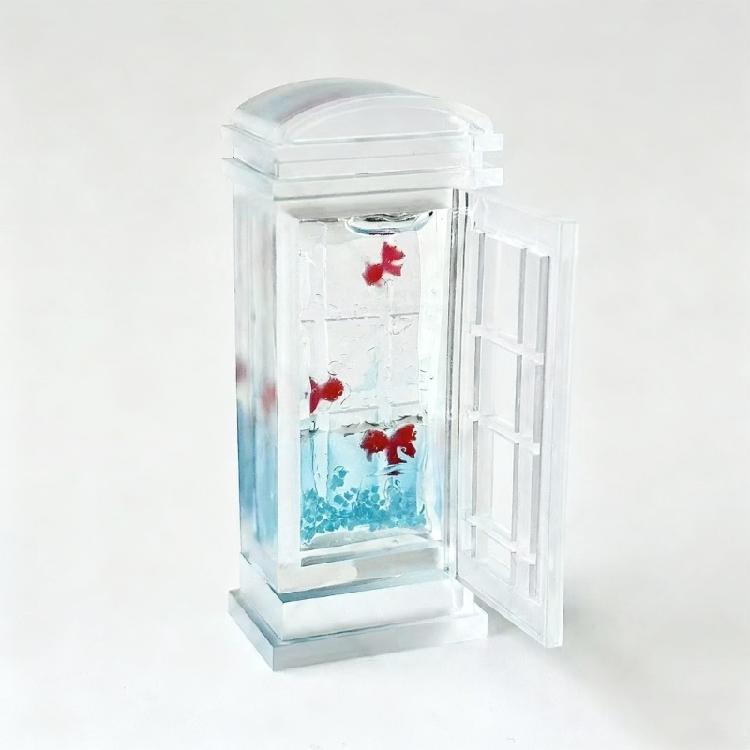 Wiederverwendbare Silikon-Bastelform Telefonzellen-Form für Dekorationsartikel Harzprojekte und reibungslose Entformungserfahrung