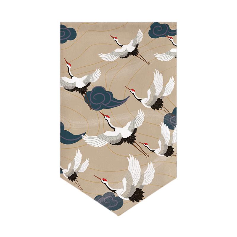Japanese Short Door Curtain Wave Koi Kitchen Partition Triangle Flag Restaurant Hanging Curtain Pennant Izakaya Decor Drapes