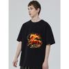Black T Shirt With Flame Horse And 2026 Print For Casual Wear