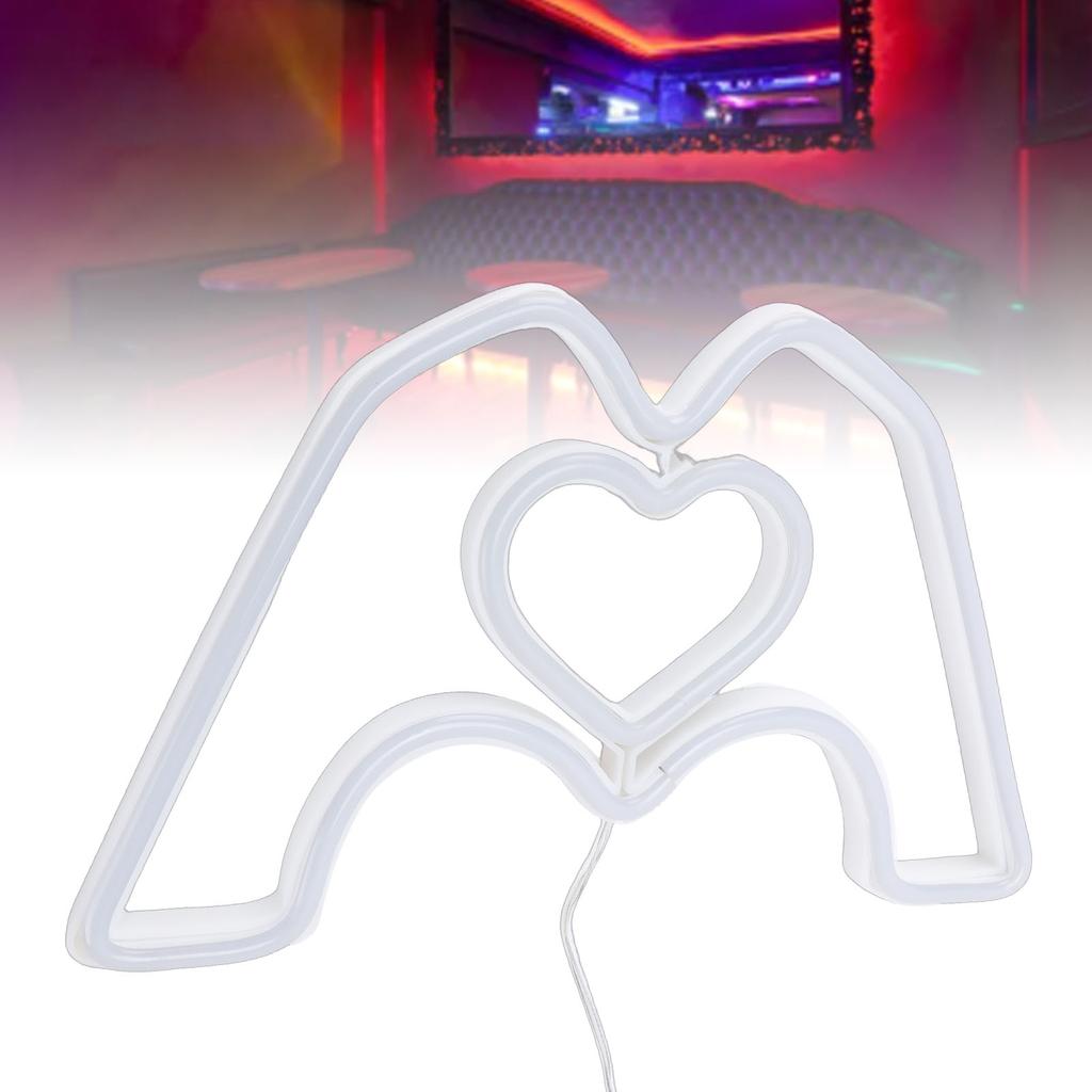 Heart Hands Neon Sign Red White Loghting Battery Operated Love Finger Neon Light for Room Decoration