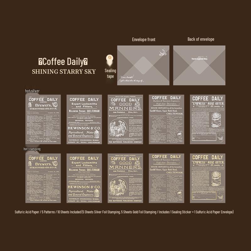 Shining Starry Sky Gold & Silver Hot Stamping Stickers: Sulfuric Acid Paper Sheets for Music, Tickets, Letters, Diaries, and Collages