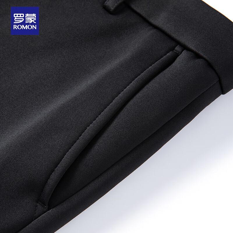 Romon Men's Fleece Lined Wrinkle-Free Stretch Straight-Leg Dress Pants