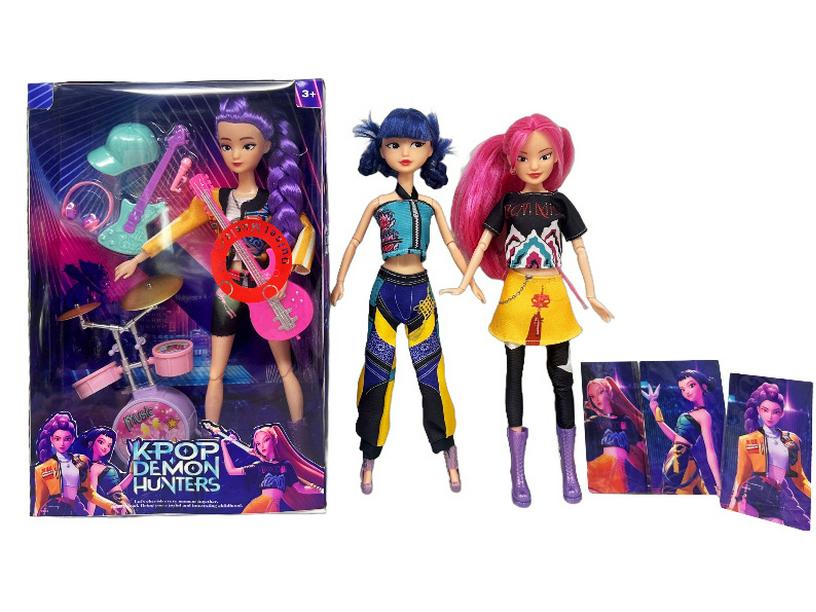 KPOP Demon Hunter Girl & Boy Group Animated Dolls with Theme Song & Colorful Lights