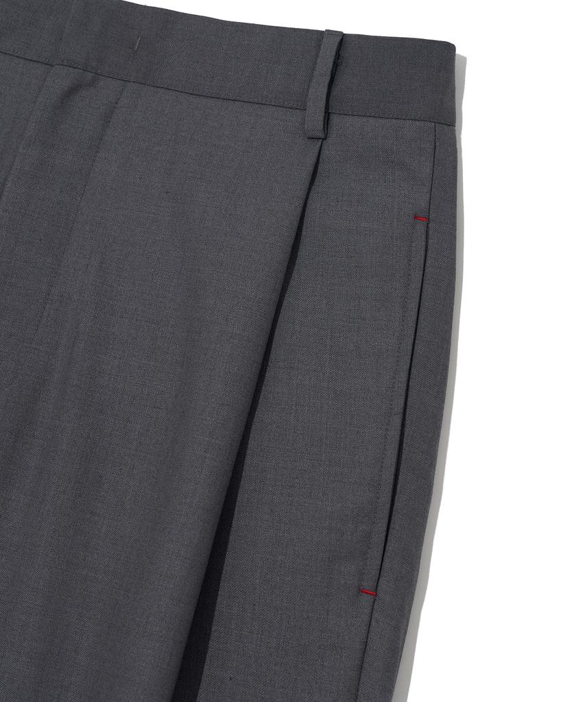 KNITTED [Knitted X Bdkd] Tr Wide Banding Slacks Grey