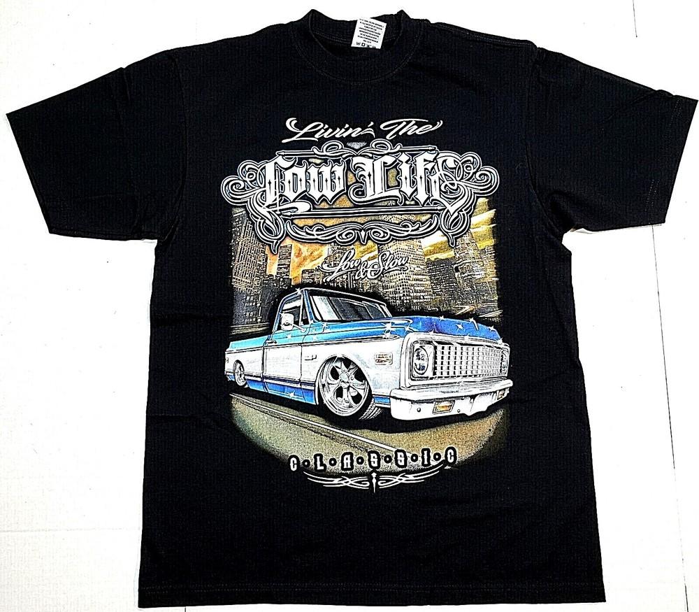 LOWRIDER Low & Slow T-shirt Classic Truck Urban Streetwear Men s Tee Black New Unisex T-Shirt S