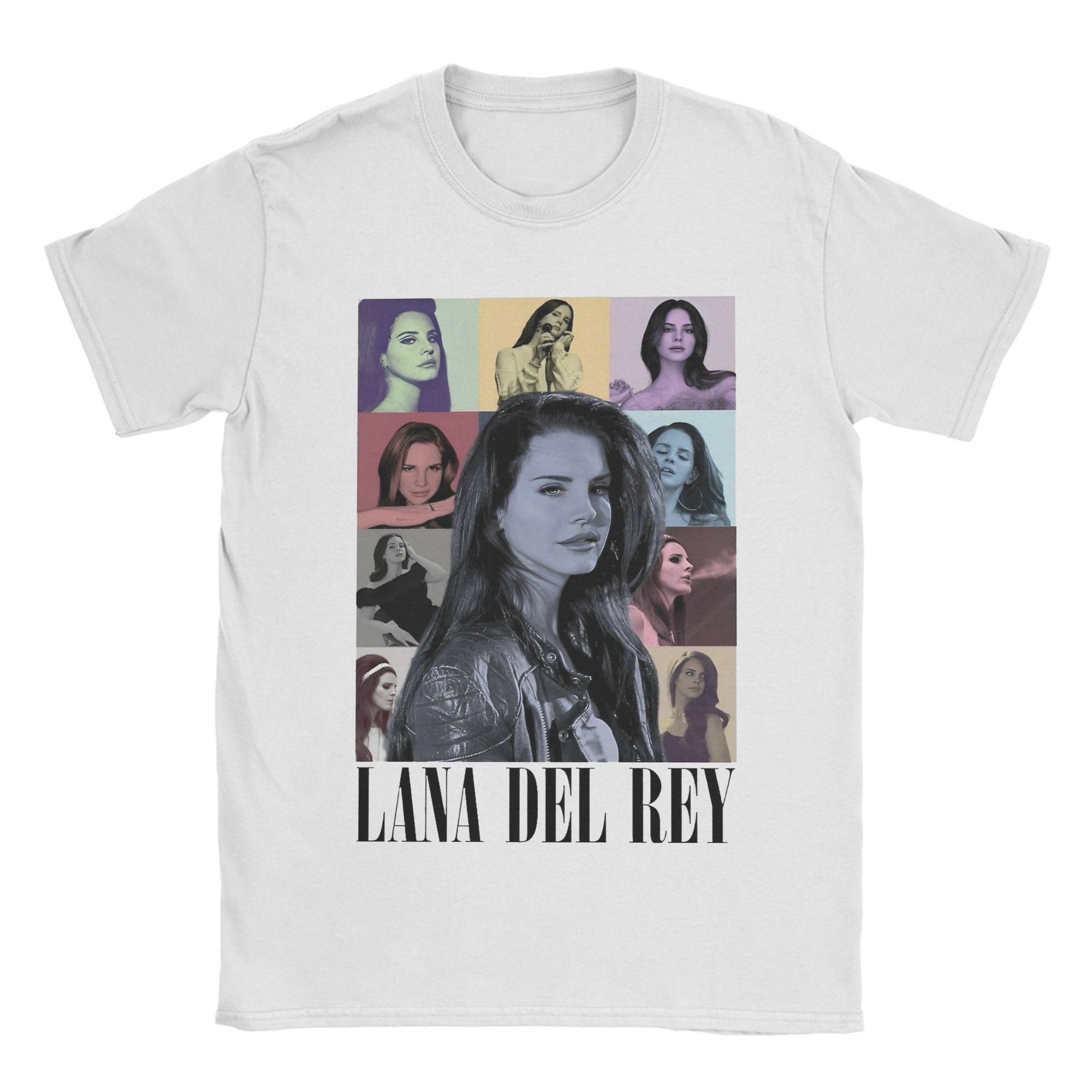 

Casual Singer Lana Del Rey TShirt for Men Crewneck Cotton T Shirt Short Sleeve Tee Shirt Classic Clothing 4XL