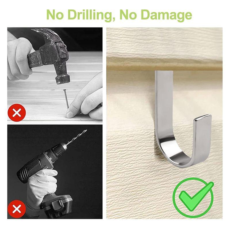 ABUL-Vinyl Siding Hangers, 6Pcs Heavy Duty Metal Low Profile No Hole Hanger Vinyl Siding Hook