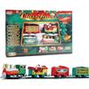 Electric Train Set Safe Realistic Railway Train Christmas Battery-Powered Santa Claus Train Toys Ornaments for Kids Gift
