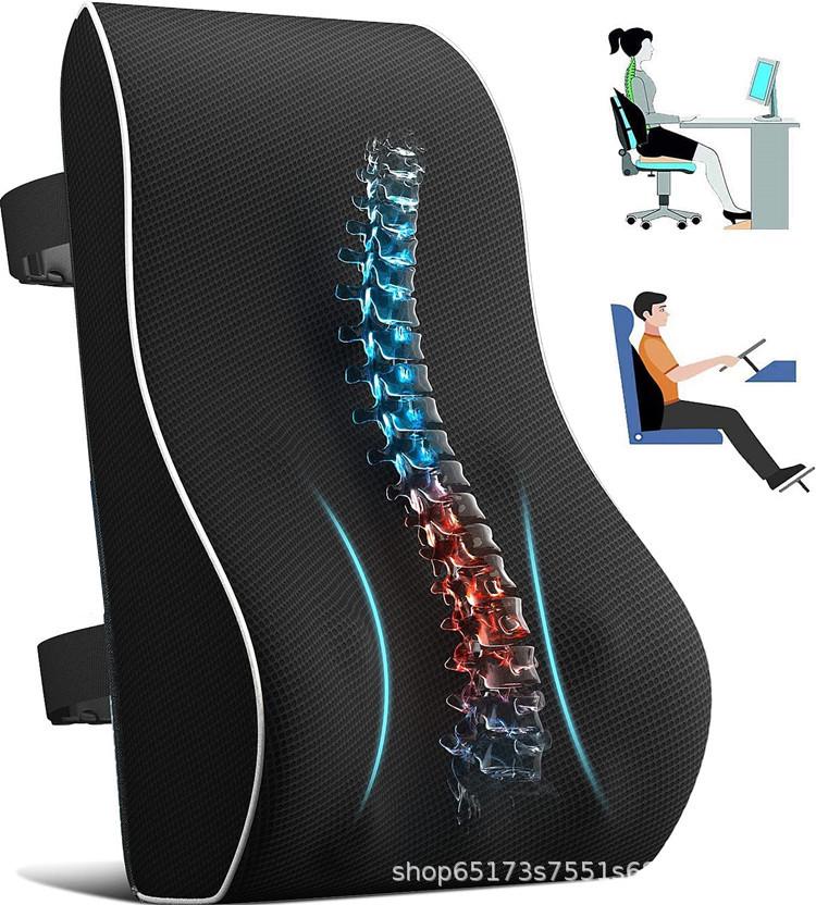 Cross-Border Memory Foam Lumbar Support Cushion for Car, Office Chair, and Wheelchair