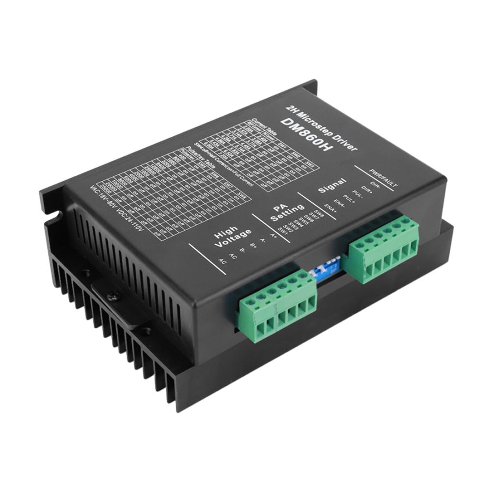 

DM860H DM860 Stepper Motor Controller AC18-80V Or DC 24-110V 2 Phase Stepper Driver 2A-7.2A 2H Suit For Nema34 Stepper Motor DM860H with fan