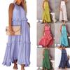 Women Casual Ruffles Long Dress Summer Elegant Sleeveless Sundress Elegant Harajuku Maxi Dress Beach Party Evening Vestido
