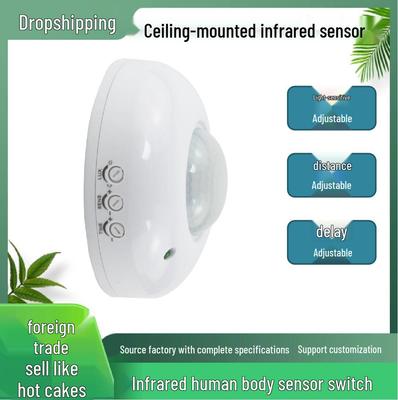 Ceiling-Mounted Infrared Body-Sensing Switch with Adjustable Delay