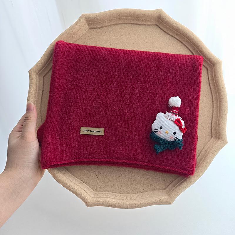 Children's 2025 Winter Red Scarf: Warm, Windproof Neck Gaiter for Girls - Cute and Protective