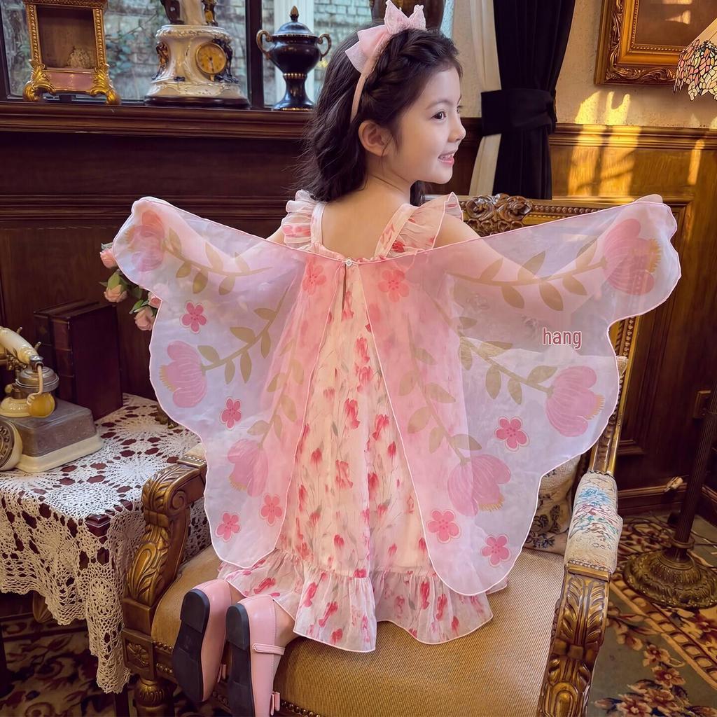 Sommerkleid für Mädchen 2026: Neues Super-Feenprinzessinnen-Sommerkleid mit Schmetterlingsflügeln