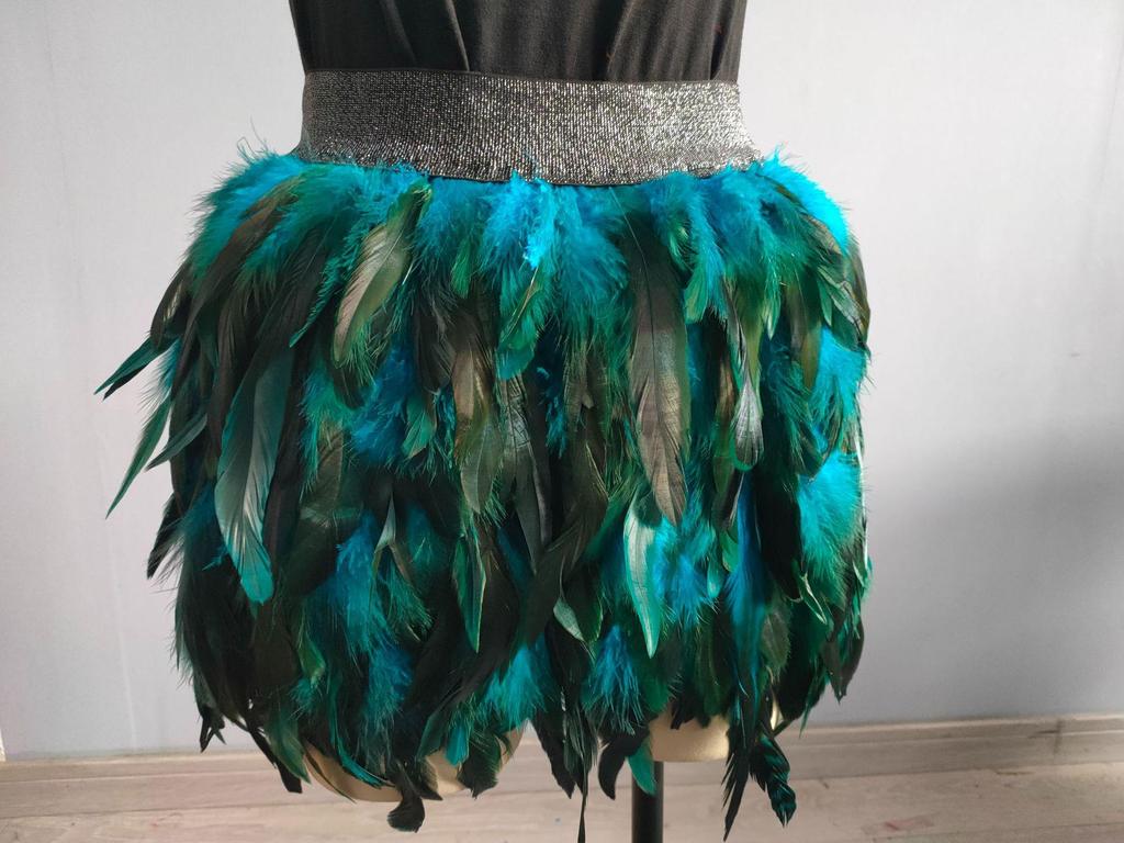 Hot Selling Festival Party Multicolor Feather Skirt Ball Gown