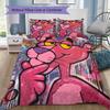 Pink Panther Cartoon Pattern Bedding,Quilt Set Quilt Cover Pillowcase Home Birthday Gift (1*duvet Cover+2*pillowcase,without core)XSJT0917303