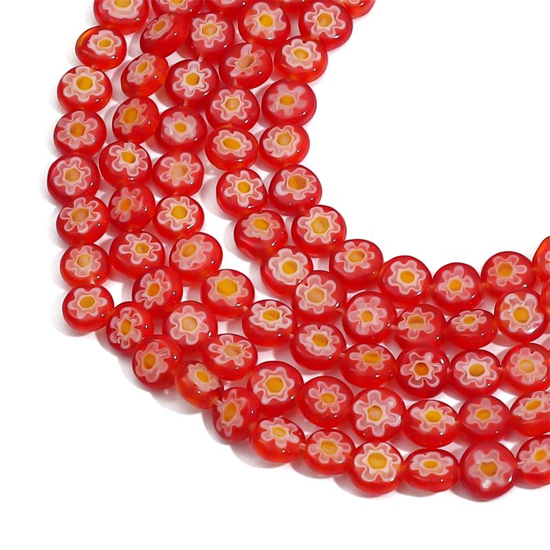 

65 шт. хрустальные стеклянные бусины тысяча цветов плоские круглые бусины-разделители для изготовления ювелирных изделий DIY браслет ожерелье красный