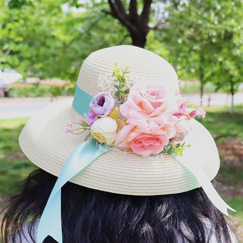 Beach Straw Hat for Women In Summer with A Large Brim for Sun Protection and Shade Versatile for Travel UV Resistant and Large Brimmed Cool Hat