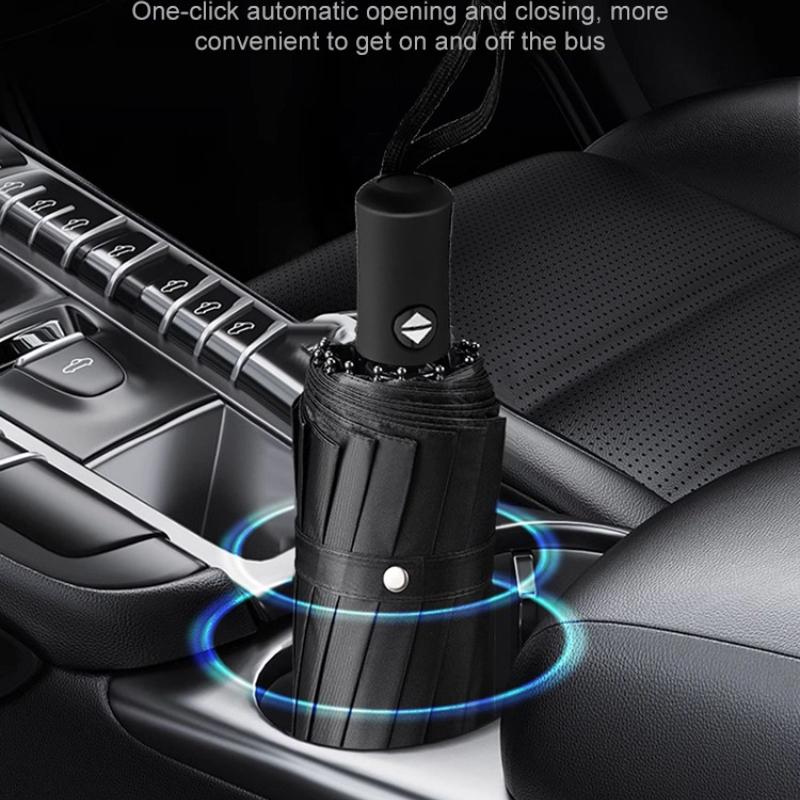 1Pcs Car Portable Folding Automatic Three Folding Umbrella Sunshade For Porsche Cayenne Macan 911 Gt3 918 928 944 968 Boxster Panamera