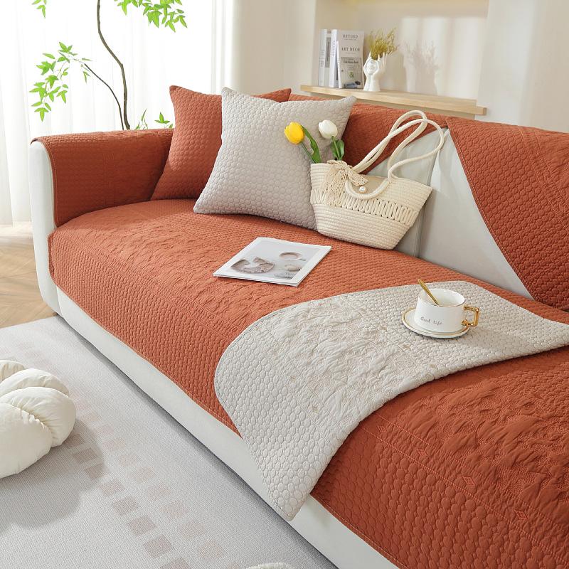 Universal Sofa Cushion for All Seasons, Pure Cotton Fabric, Pure Cotton Seat Cushion, Simple Modern Non-slip Sofa Cover Towel Cover Cloth Towel