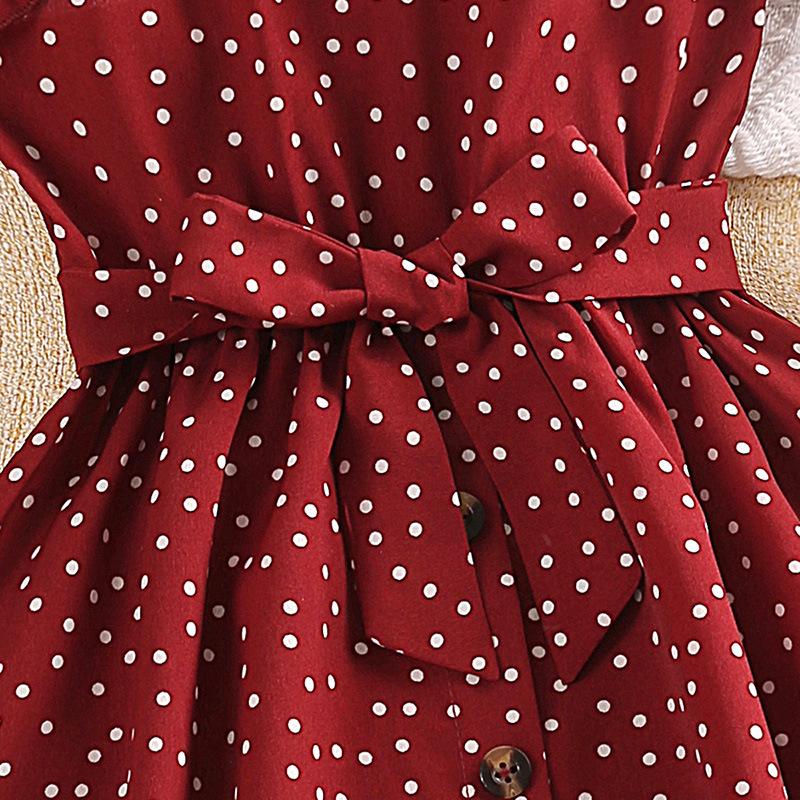 Mädchen Prinzessinnenkleid, Sommer Kinder Mode Gepunktetes Trägerkleid Süß
