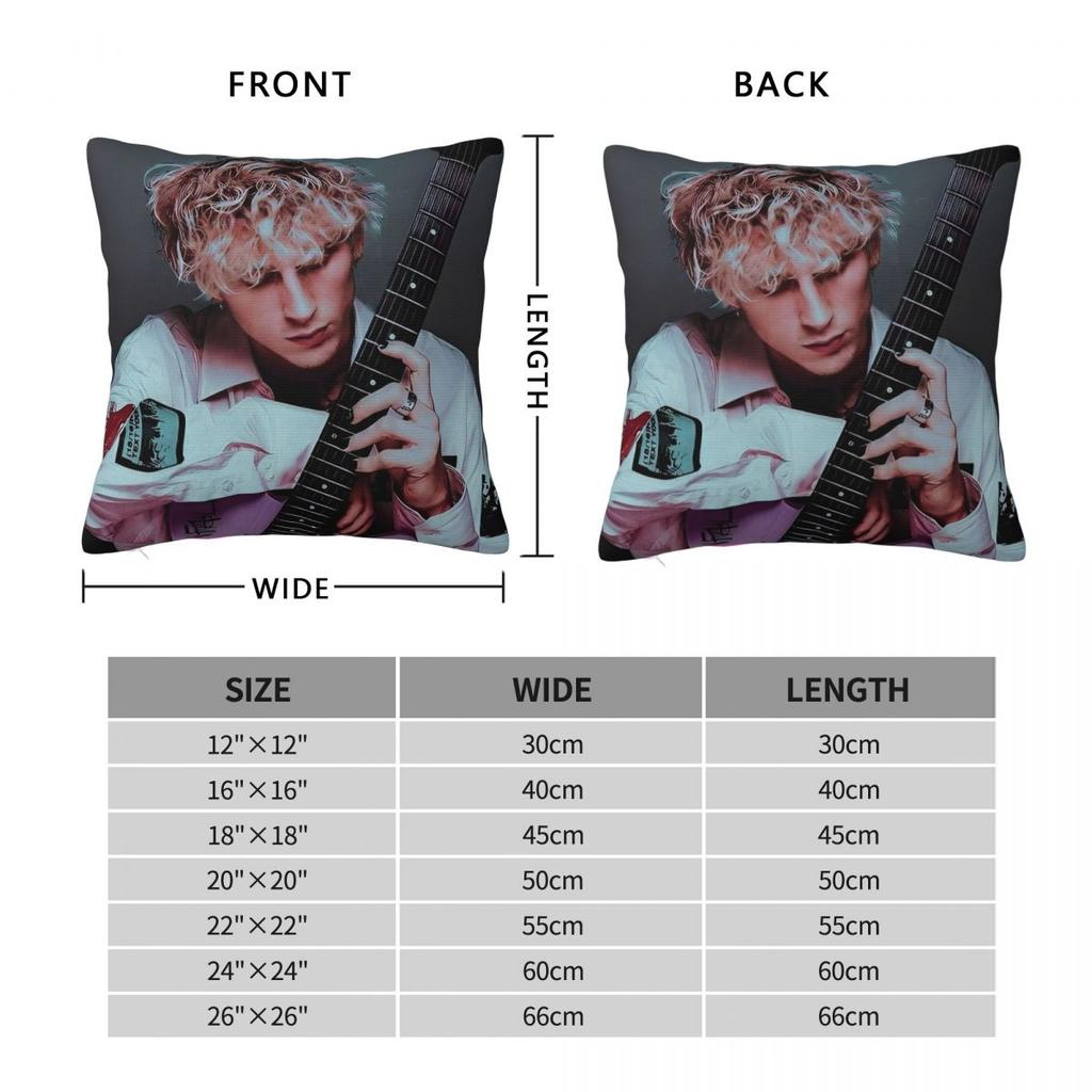 MGK Machine Gun Kelly Rapper Pillow Cover Novelty Pillow Case For Sofa Home Decorative Cushion Cover Square Pillowcases Gift