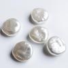 Bright White Concave Round Faux Pearl Beads for DIY Jewelry Making