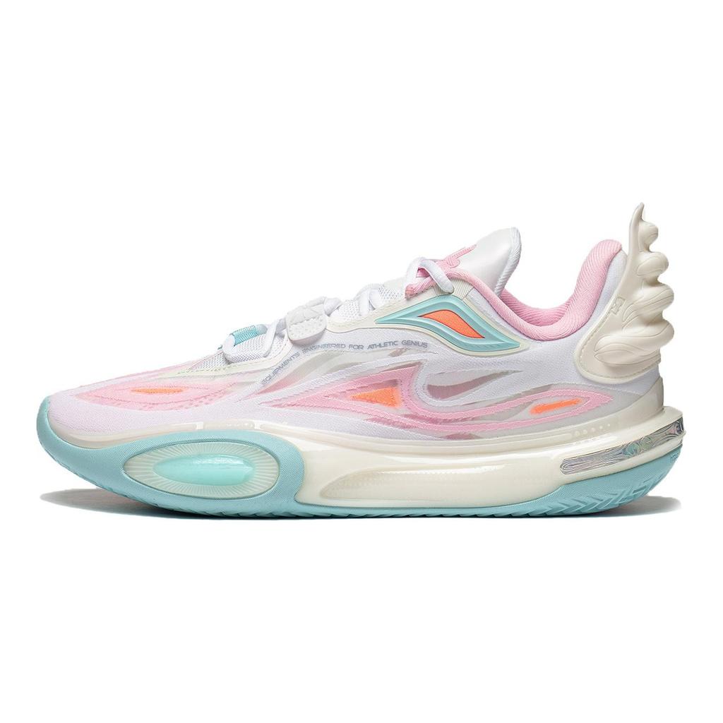 Li-Ning Tênis Wade All City 11 V2 Family Love Masculino Rosa Branco Azul ABAT053-7