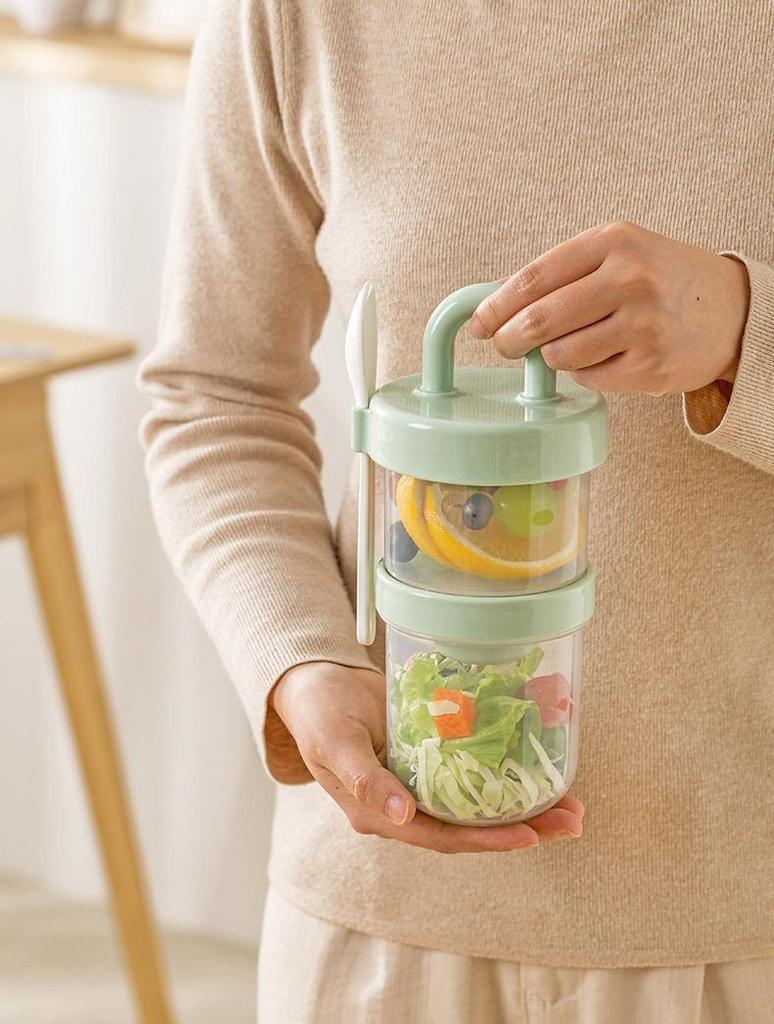 Portable Microwave-Friendly Bento Box with Cutlery for Office and Outdoor Use