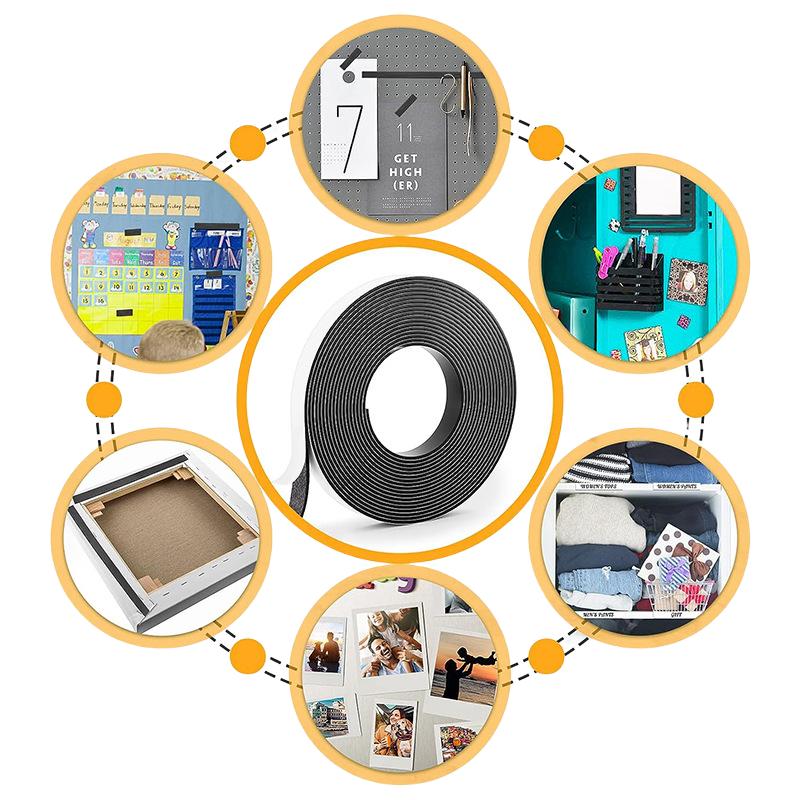 Self Adhesive Magnetic Tape Cuttable Rubber Magnetic Strip For Fridge Wall DIY Photo Poster Fixing Tape Home Office Storage Tool