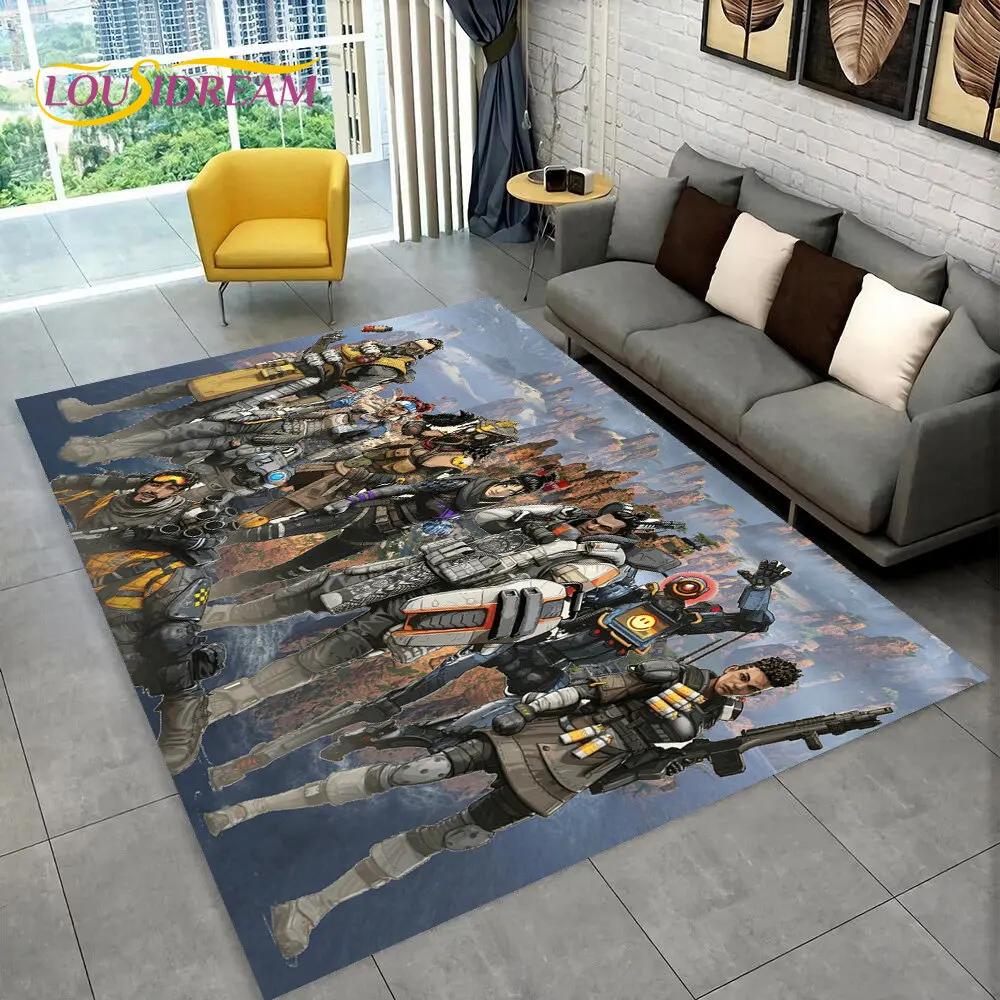 Apex Legends Spiel Gamer Cartoon Bereichsteppich, Teppich für Wohnzimmer Schlafzimmer Sofa Fußmatte Dekoration, Kinder Spiel Rutschfeste Bodenmatte