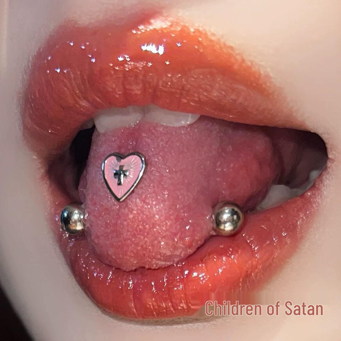 

Дитя Сатаны Титановое Кольцо для Языка Богини - Горячий Пирсинг для Девушки Rod 16mm, Thickness 1.6mm