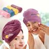 5 Pcs Women's Hair Towel Wrap - Rainbow Embroidered Quick-Dry with Button, Soft Absorbent for Bath & Travel