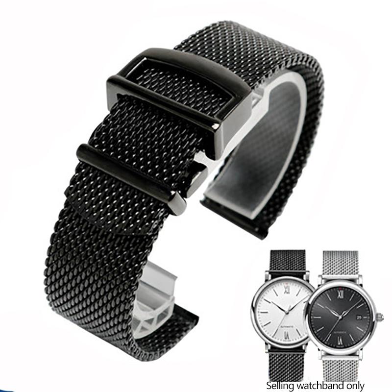 20mm 22mm Milanese Stainless Steel Mesh Watchband For Omega Seamaster 300 007 I-WC PORTOFINO FAMILY Series Folding Clasp Strap