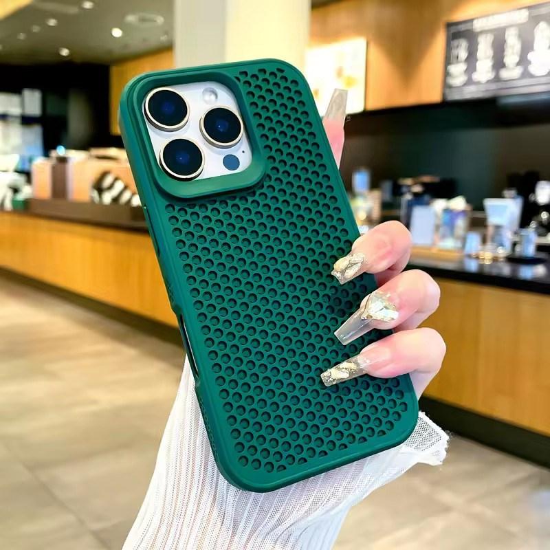 Dissipate Heat PC Case For iPhone 16 15 14 13 12 11 Pro Max Plus Breathable Hard Back Cover