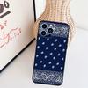 Coque de téléphone Paisley Bandana Noir Pour iPhone 16 Pro Max 15 14 13 11 12 17 Pro Max mini 15 16 Plus 16e 17 Air Cover